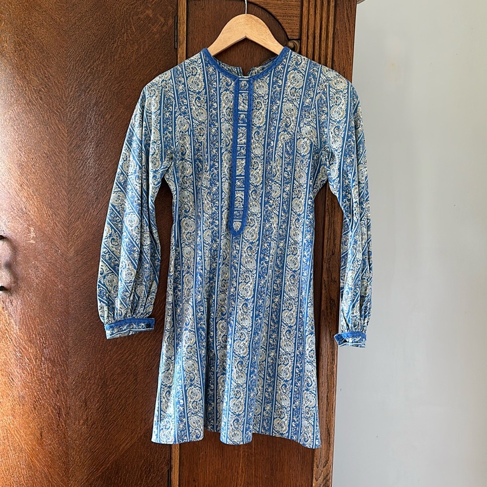 Vintage Hawaiian Traditional Muʻumuʻu Mini Dress XS